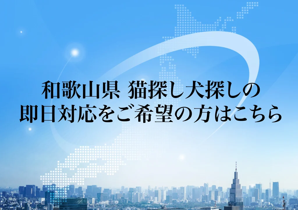 和歌山県 猫探し犬探しの即日対応をご希望の方はこちら
